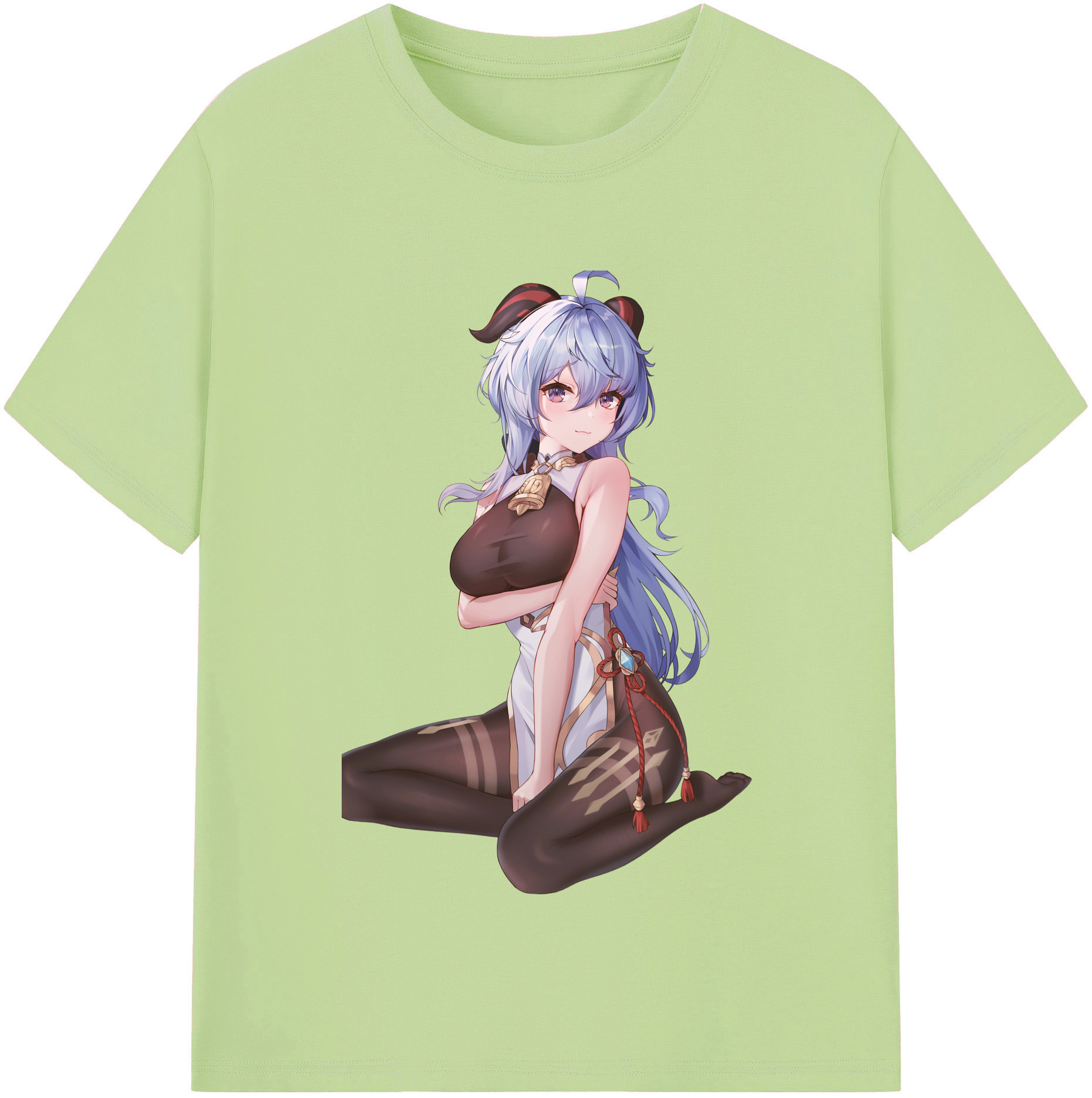 げんし神 甘雨 かんう genshin Ganyu 綿100％半袖Tシャツ（フロントプリント）